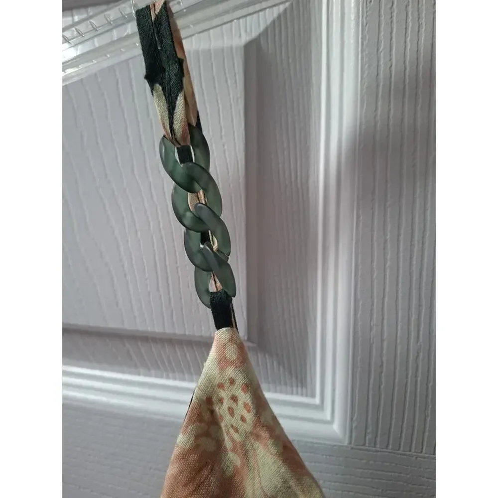 Reiss Alice Fitted Green Floral Linen Chain Strap Midi Dress Size 4 Wrap New - Picture 11 of 16